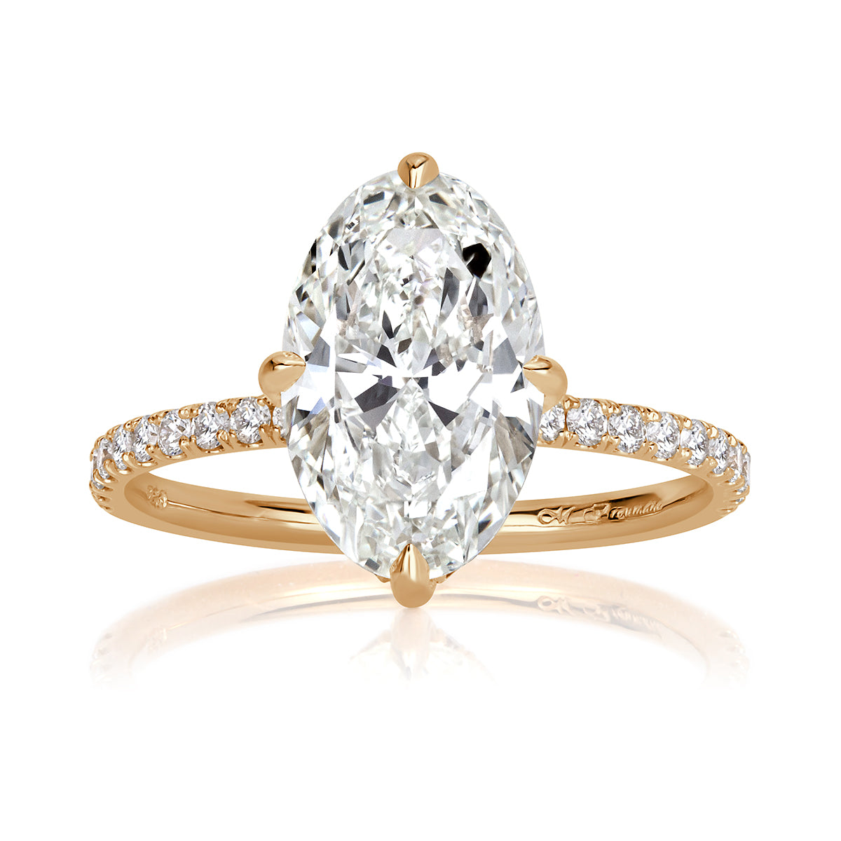 3.94ct Moval Cut Diamond Engagement Ring