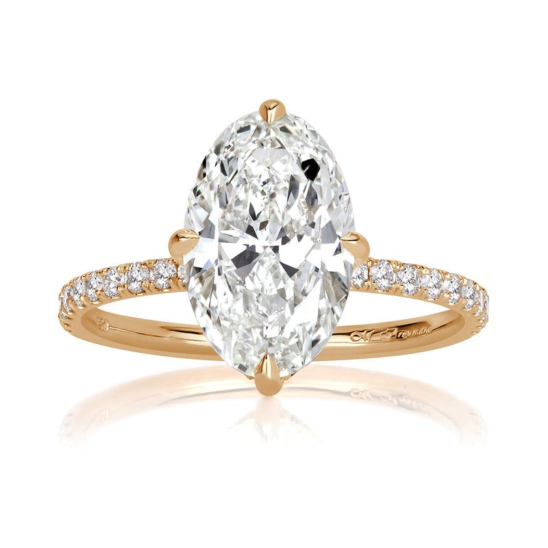 3.94ct Moval Cut Diamond Engagement Ring