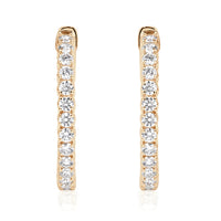 1.70ct Round Brilliant Cut Diamond Hoop Earrings