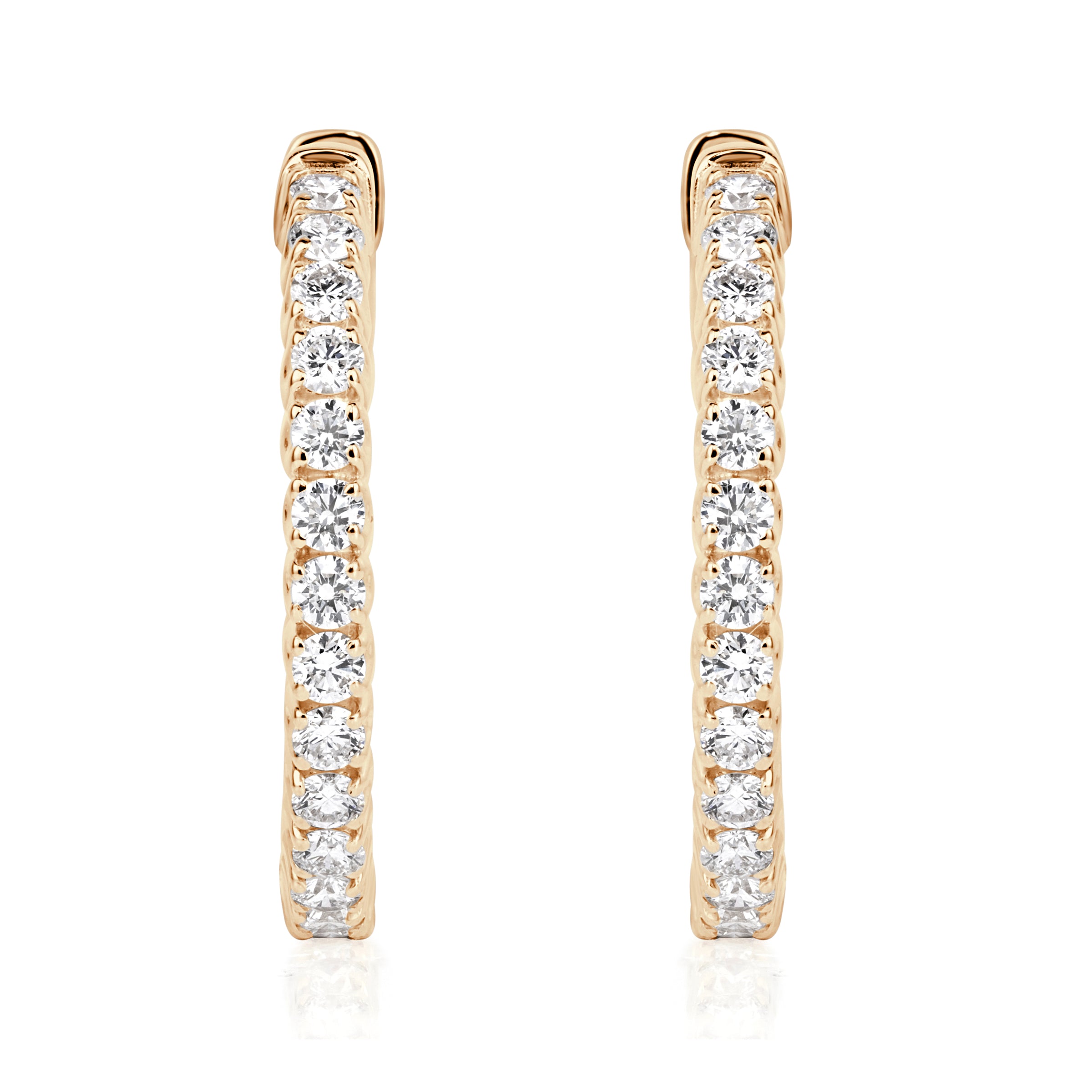 1.70ct Round Brilliant Cut Diamond Hoop Earrings