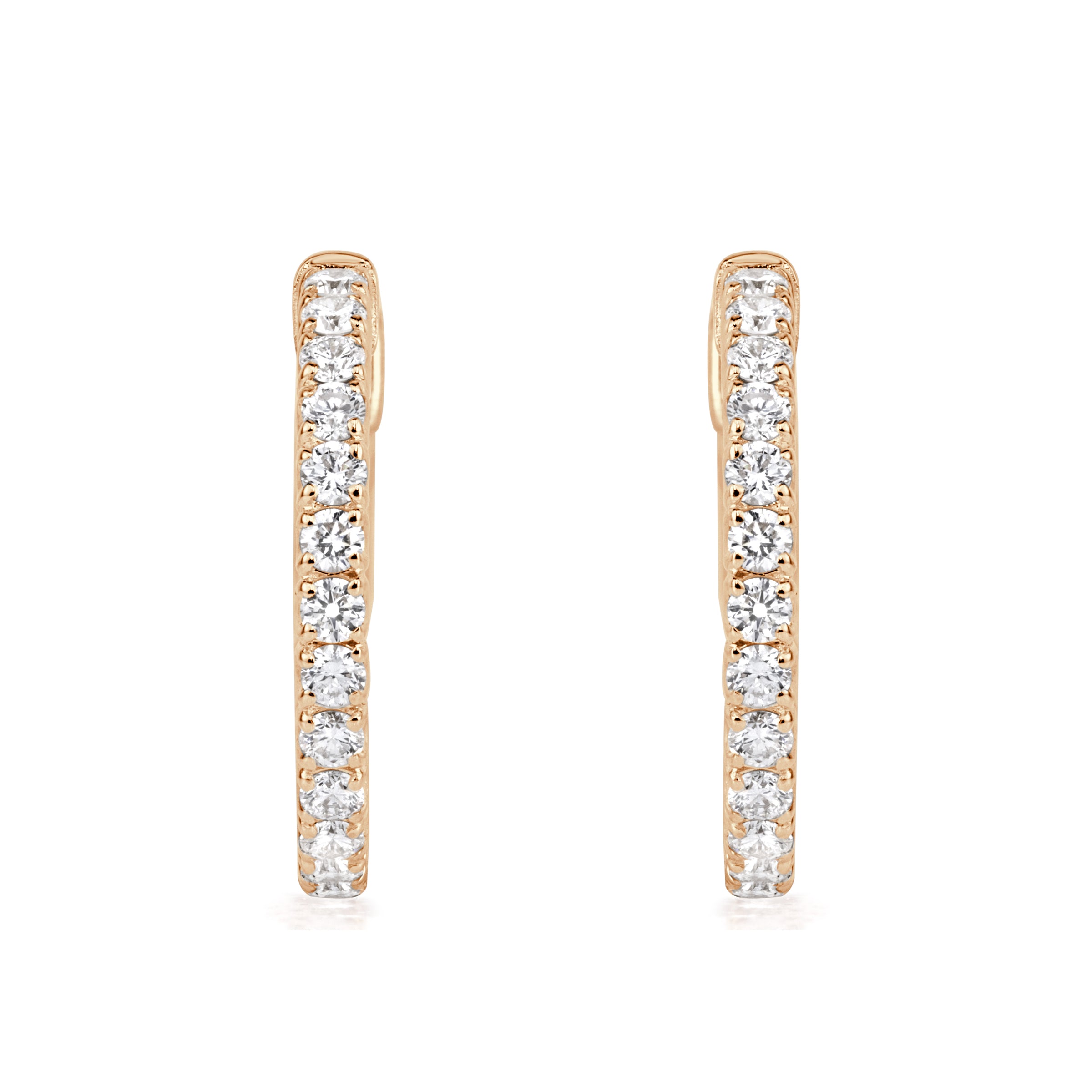 0.87ct Round Brilliant Diamond Cut Hoop Earrings