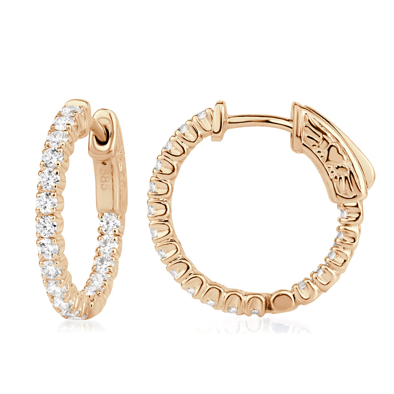 0.87ct Round Brilliant Diamond Cut Hoop Earrings