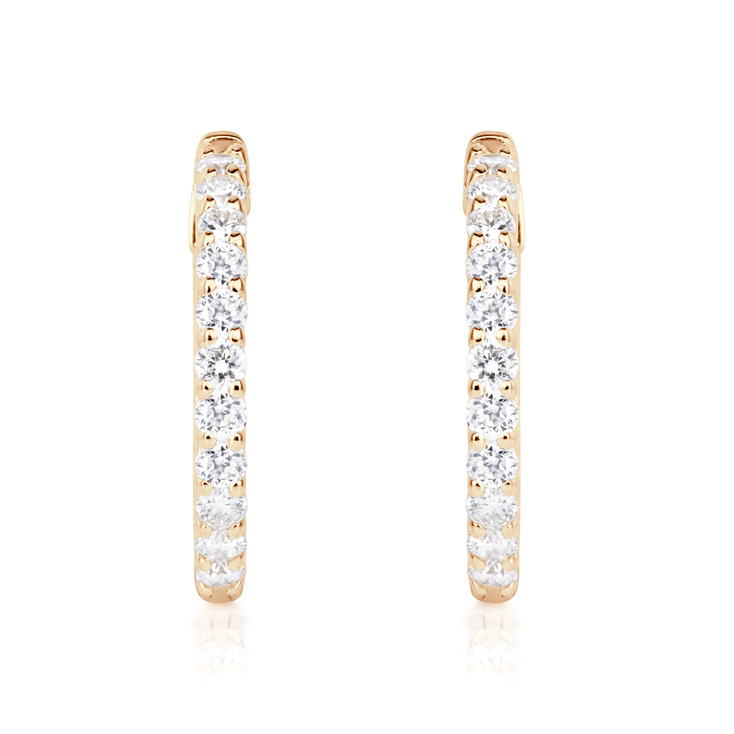 1.18ct Round Brilliant Cut Diamond Hoop Earrings