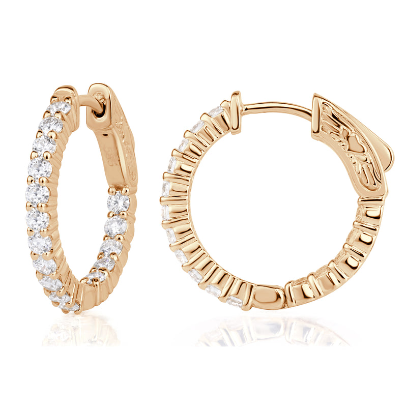 1.18ct Round Brilliant Cut Diamond Hoop Earrings