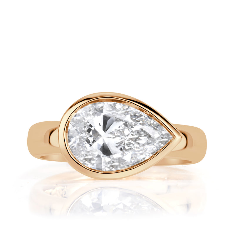 3.00ct Pear Shaped Lab Grown Diamond Engagement Ring