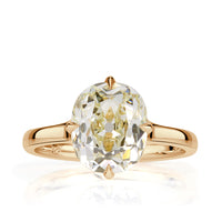 3.62ct Old Mine Cut Champagne Diamond Engagement Ring