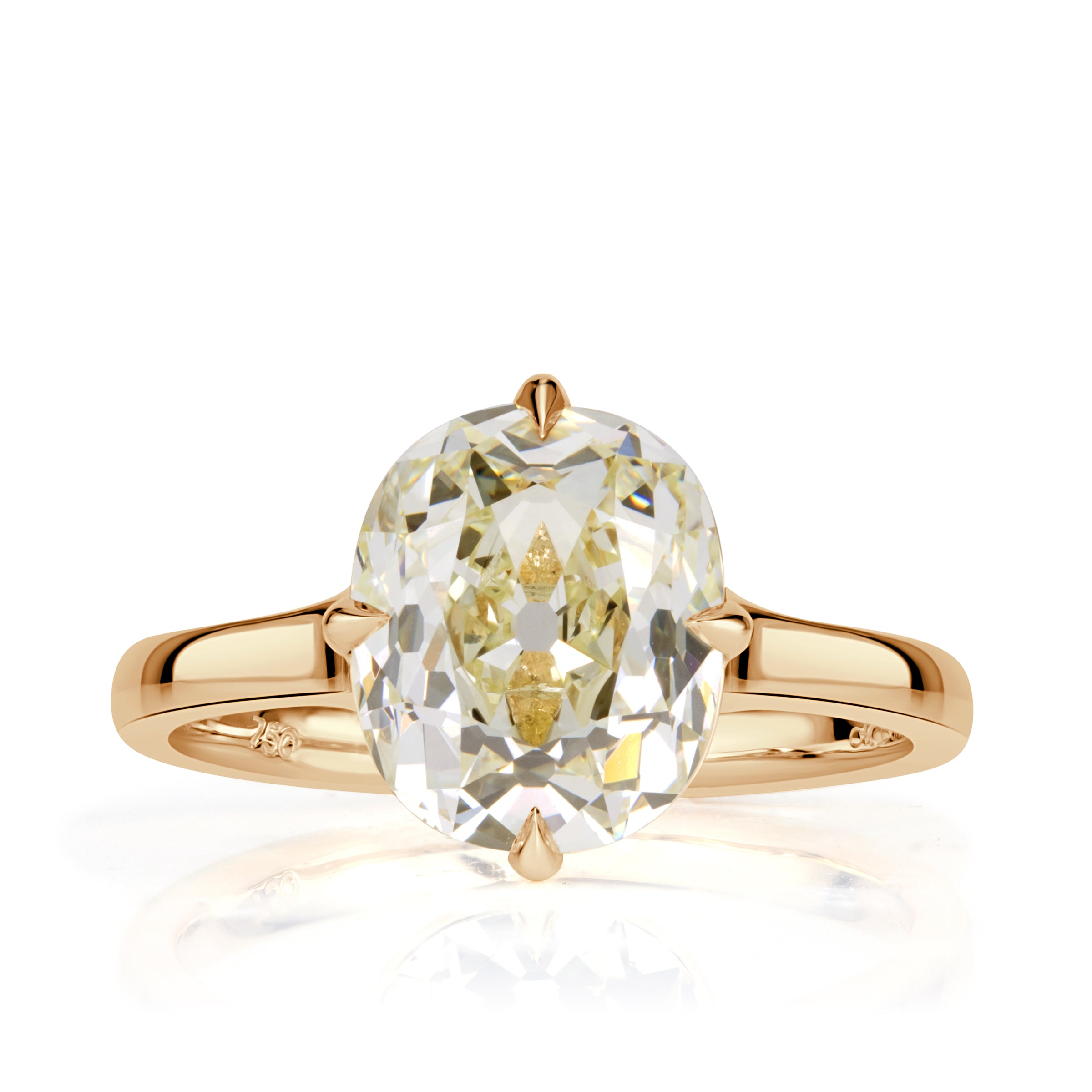3.62ct Old Mine Cut Champagne Diamond Engagement Ring