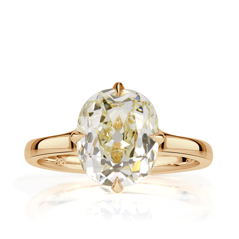 3.62ct Old Mine Cut Champagne Diamond Engagement Ring