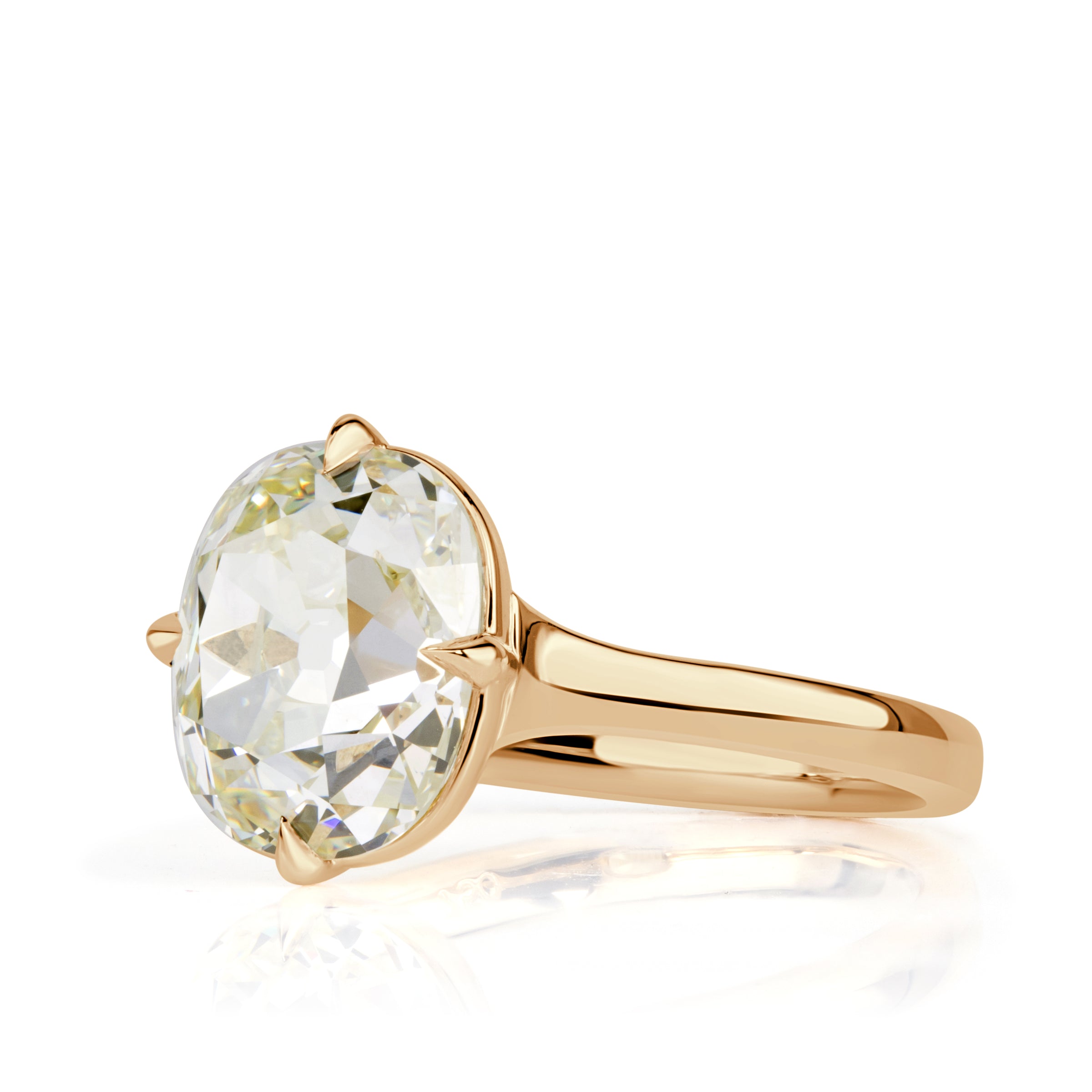 3.62ct Old Mine Cut Champagne Diamond Engagement Ring