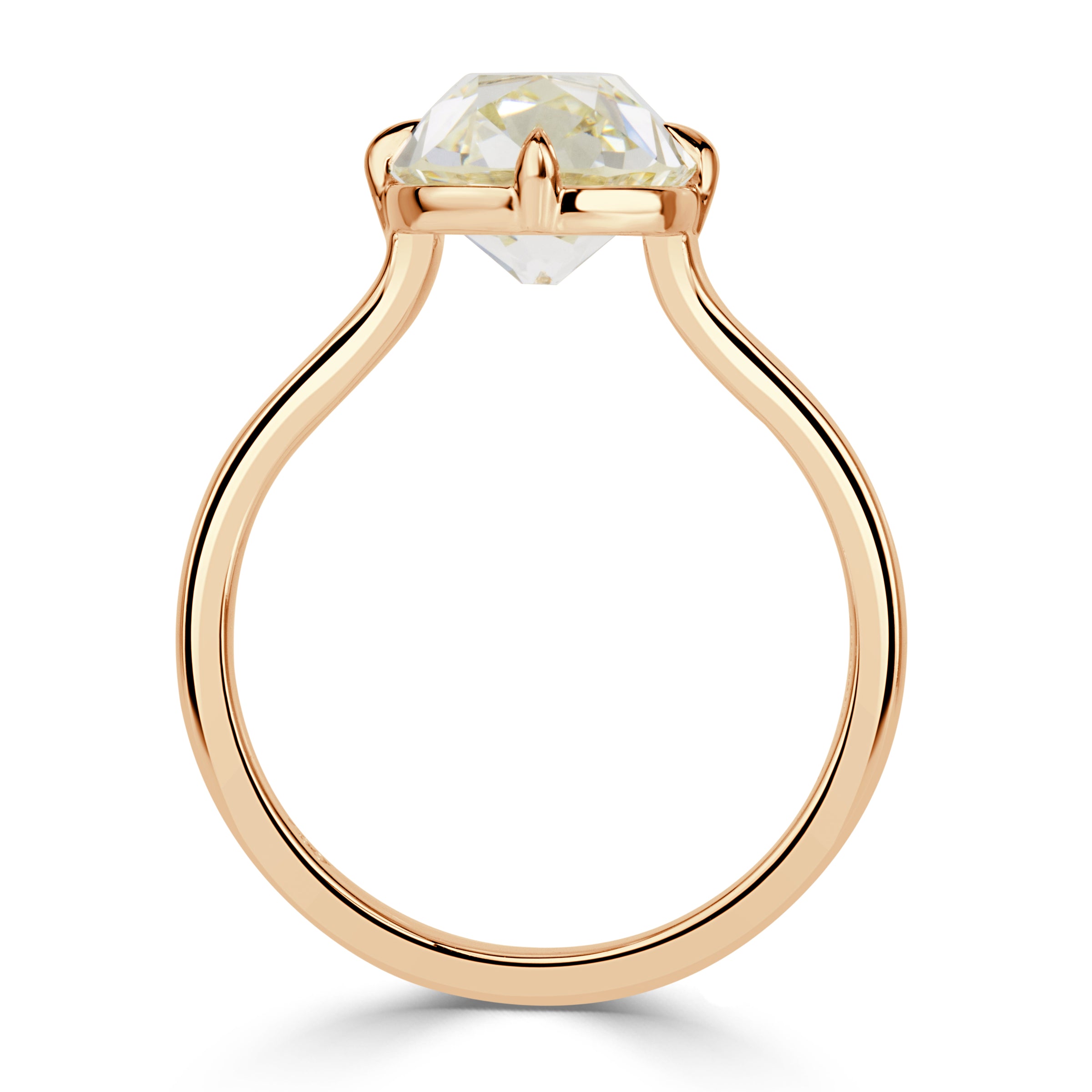 3.62ct Old Mine Cut Champagne Diamond Engagement Ring
