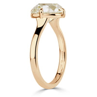 3.62ct Old Mine Cut Champagne Diamond Engagement Ring