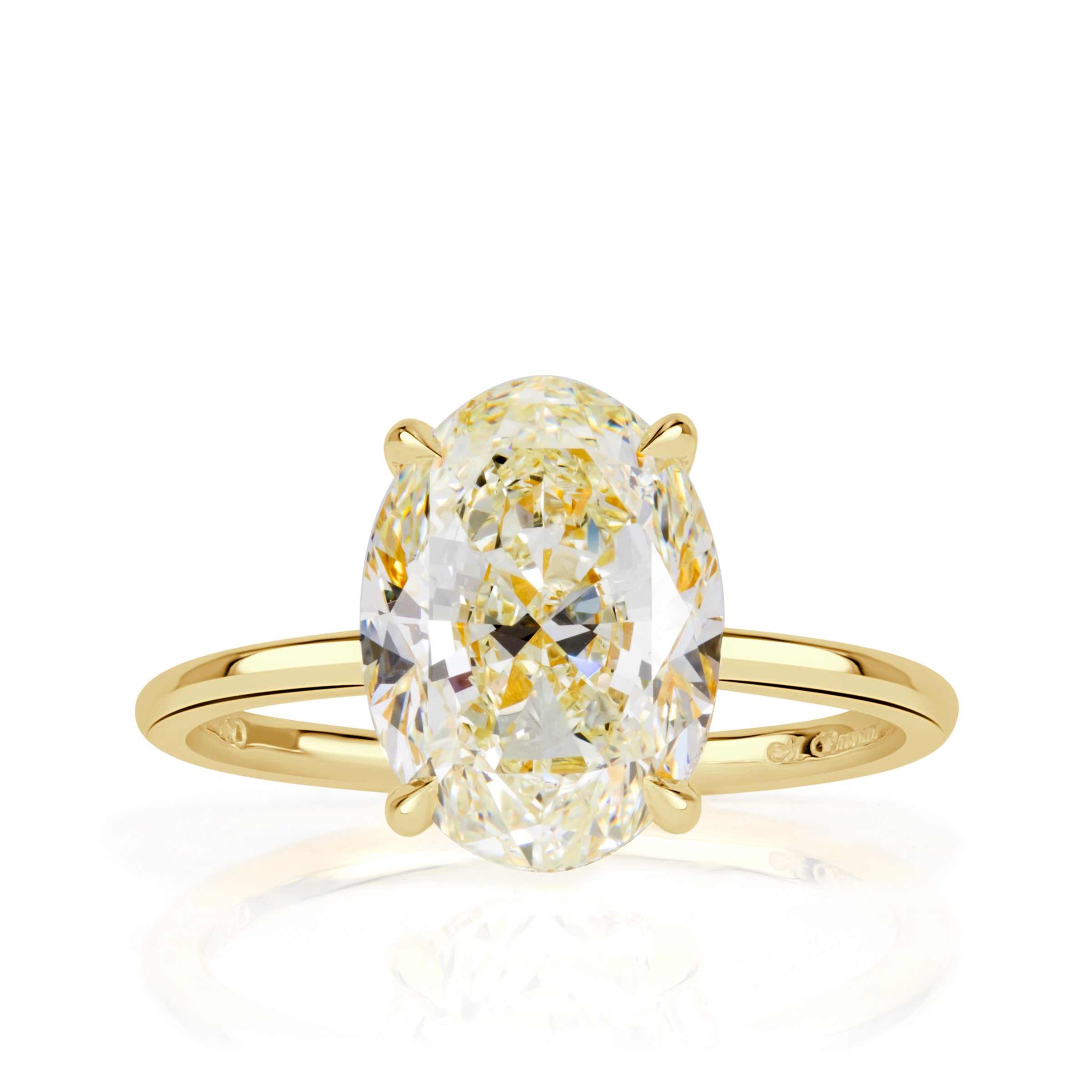 4.11ct Canary Yellow Oval Cut Diamond Engagement Ring