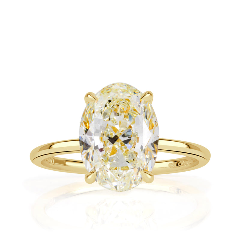 4.11ct Canary Yellow Oval Cut Diamond Engagement Ring