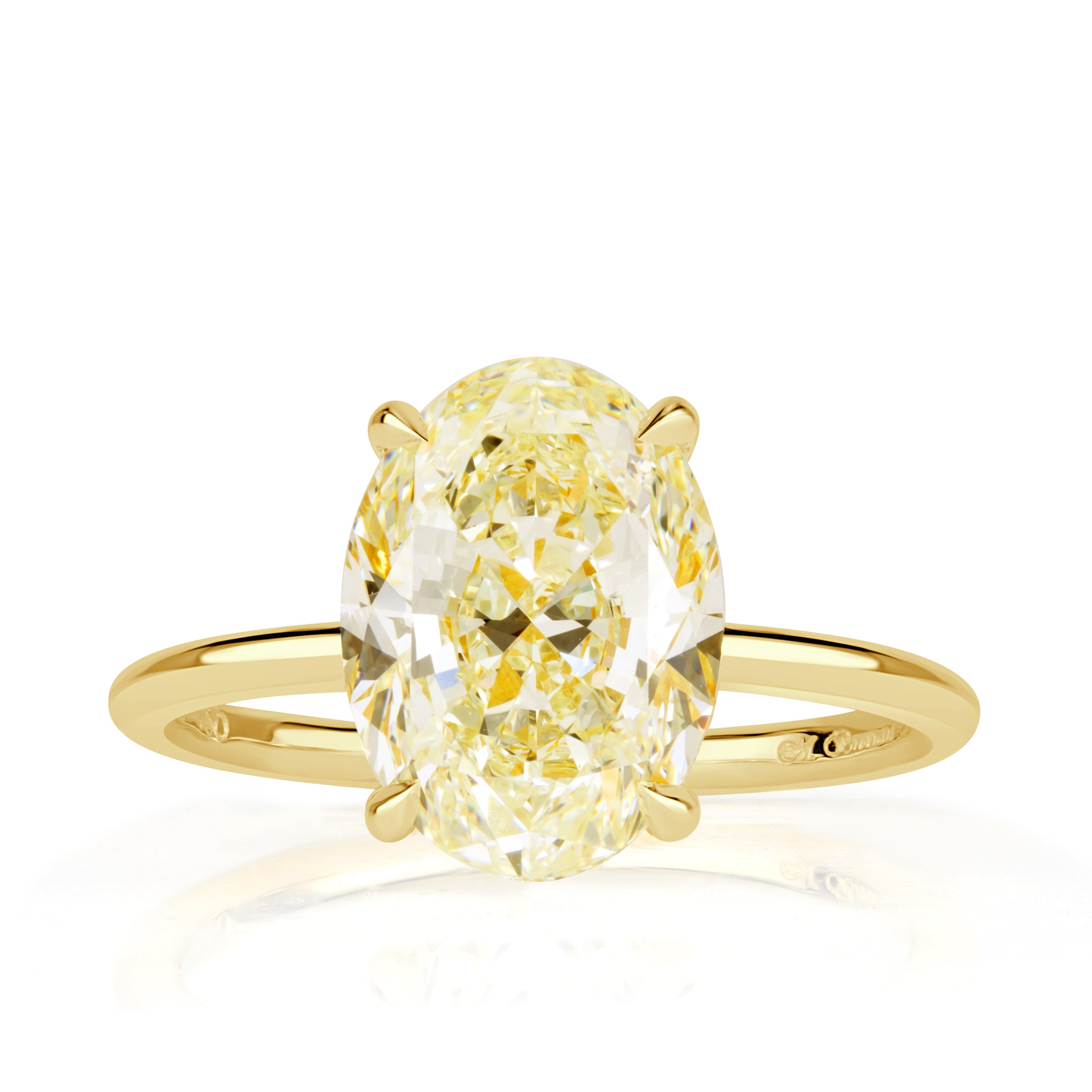 4.11ct Canary Yellow Oval Cut Diamond Engagement Ring