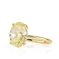 4.11ct Canary Yellow Oval Cut Diamond Engagement Ring