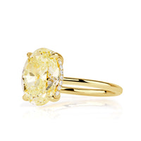 4.11ct Canary Yellow Oval Cut Diamond Engagement Ring