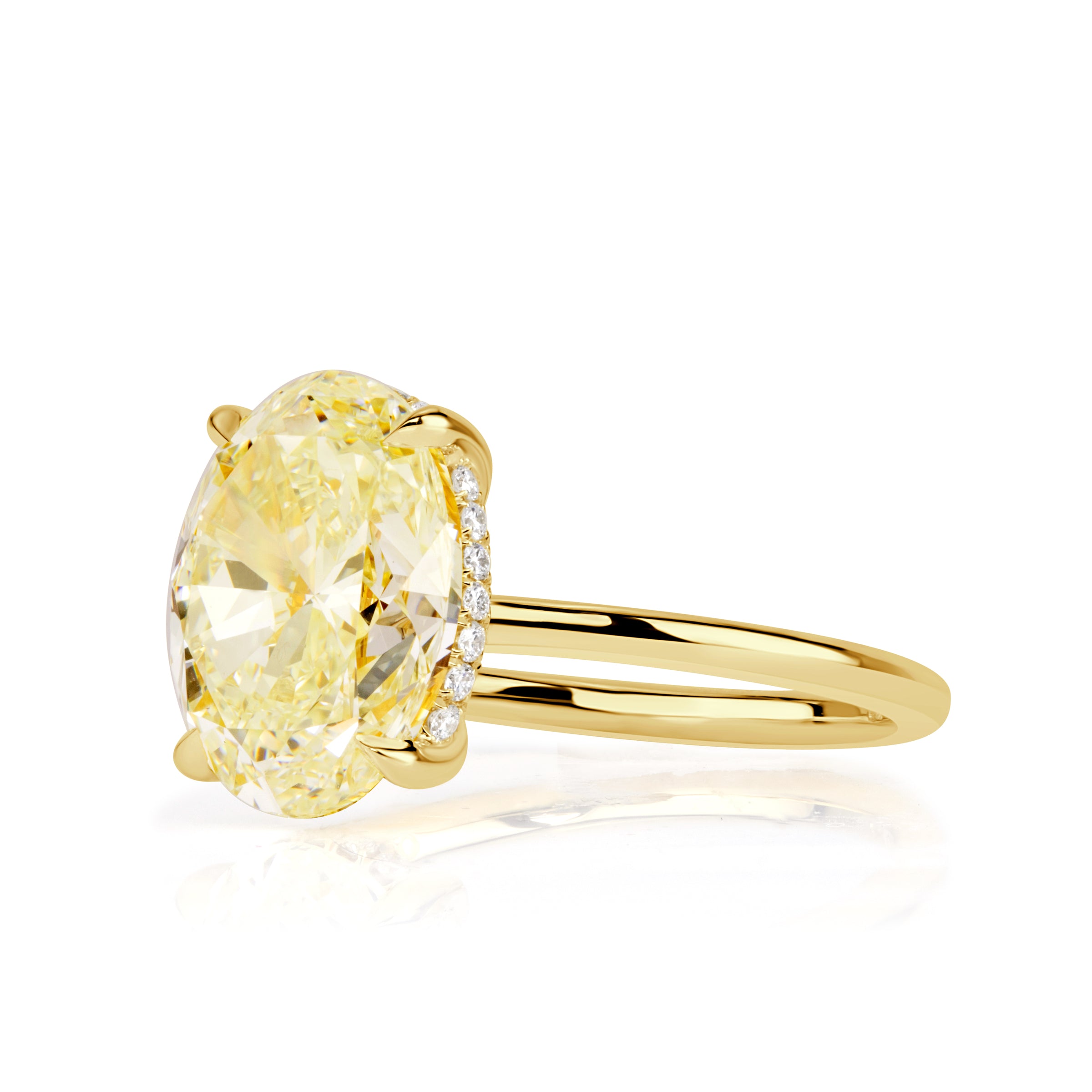 4.11ct Canary Yellow Oval Cut Diamond Engagement Ring