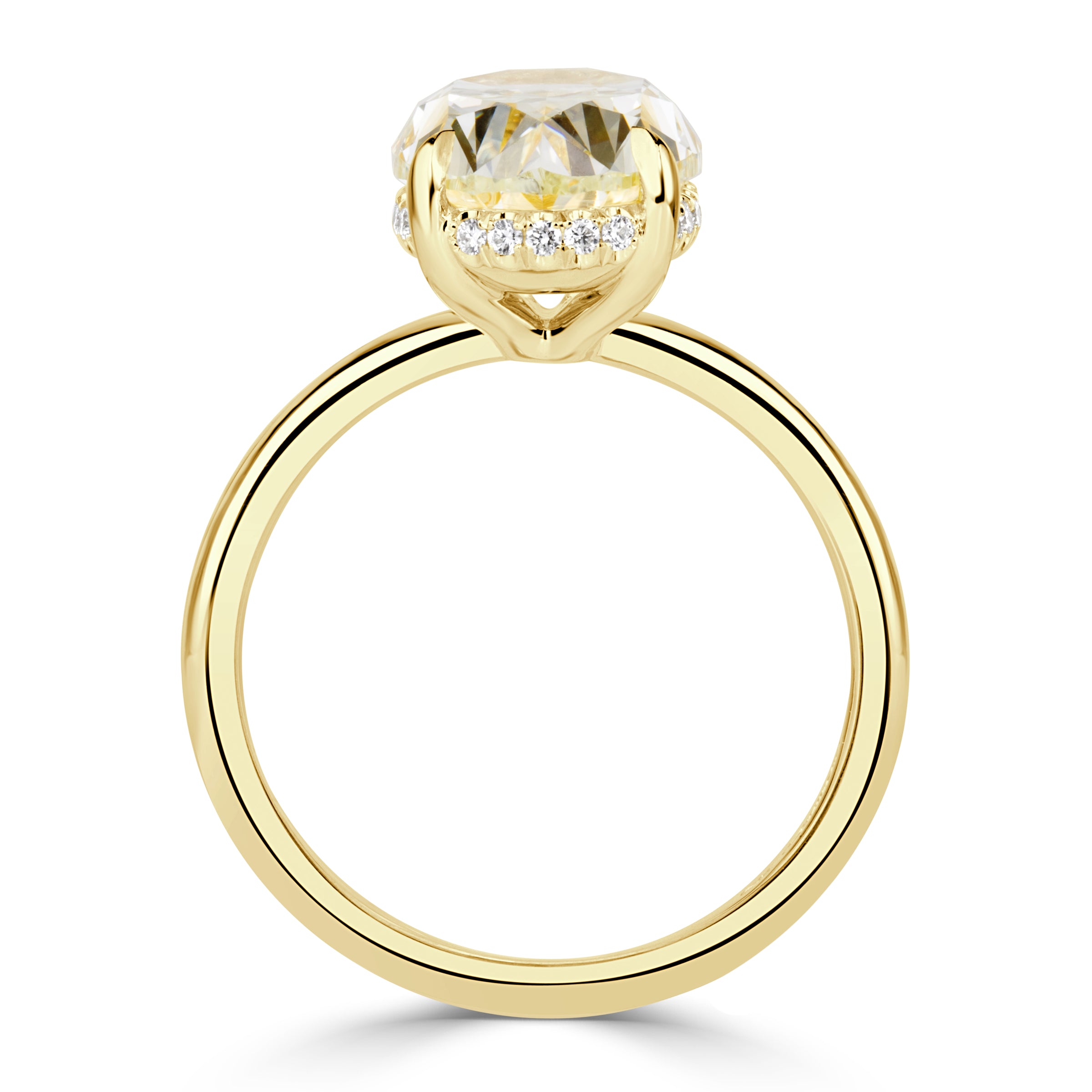 4.11ct Canary Yellow Oval Cut Diamond Engagement Ring