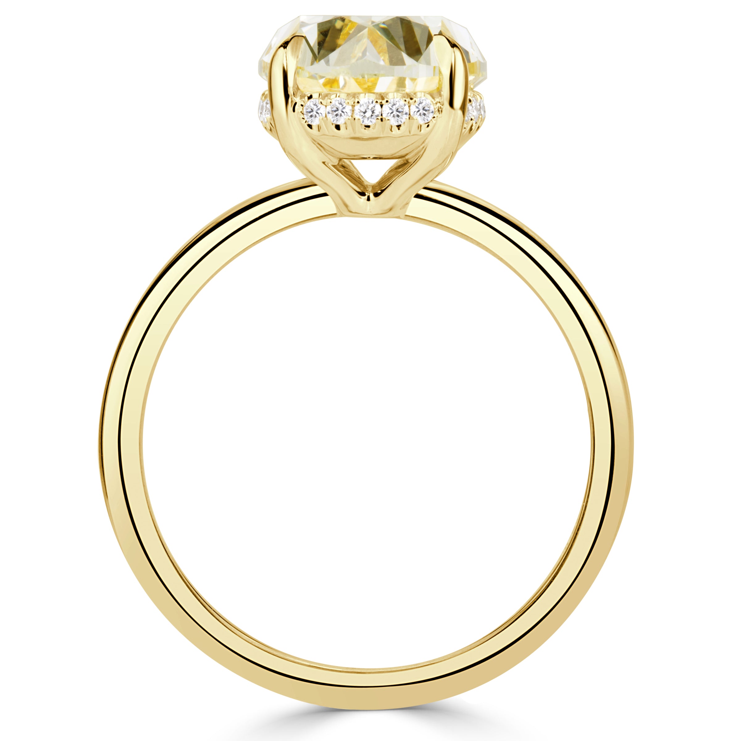 4.11ct Canary Yellow Oval Cut Diamond Engagement Ring