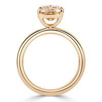 4.01ct Elongated Cushion Cut Champagne Diamond Engagement Ring