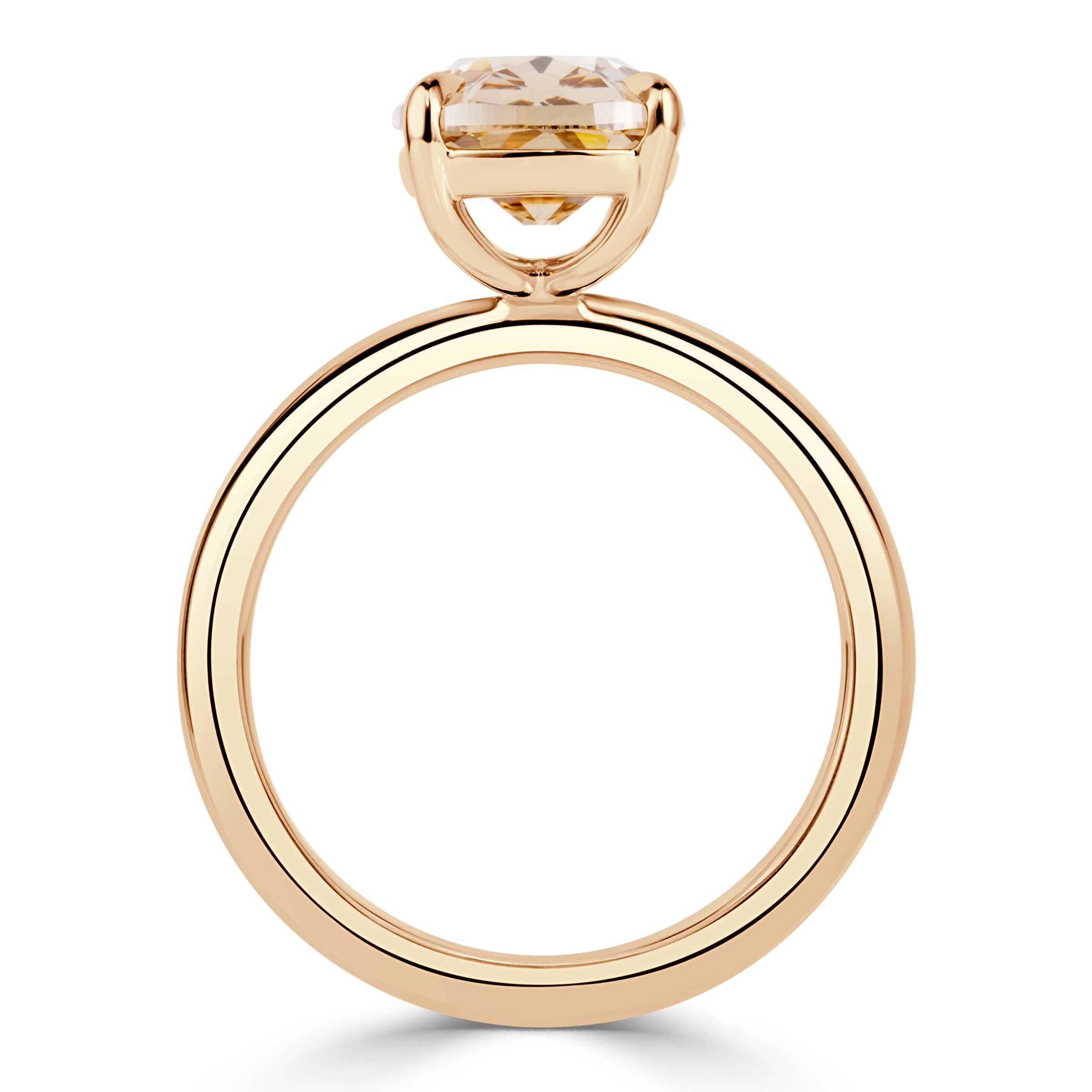 4.01ct Elongated Cushion Cut Champagne Diamond Engagement Ring