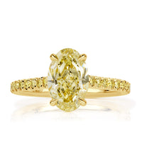 2.82ct Fancy Yellow Oval Cut Diamond Engagement Ring