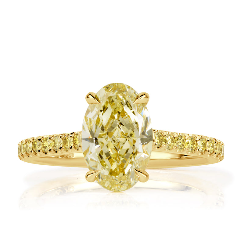 2.82ct Fancy Yellow Oval Cut Diamond Engagement Ring