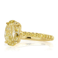 2.82ct Fancy Yellow Oval Cut Diamond Engagement Ring