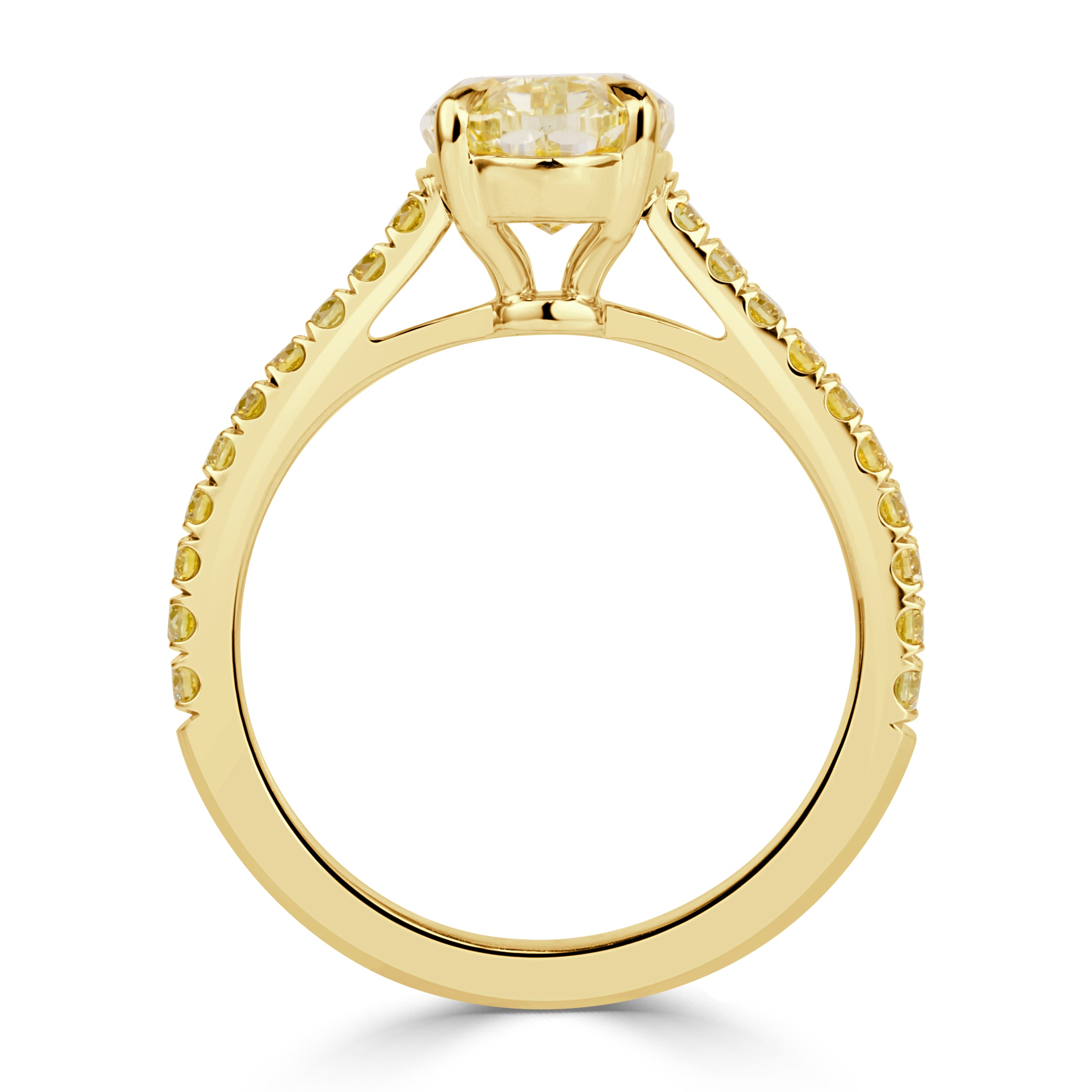 2.82ct Canary Yellow Oval Cut Diamond Engagement Ring