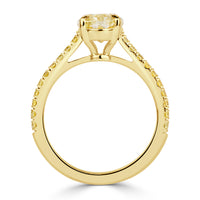 2.82ct Fancy Yellow Oval Cut Diamond Engagement Ring