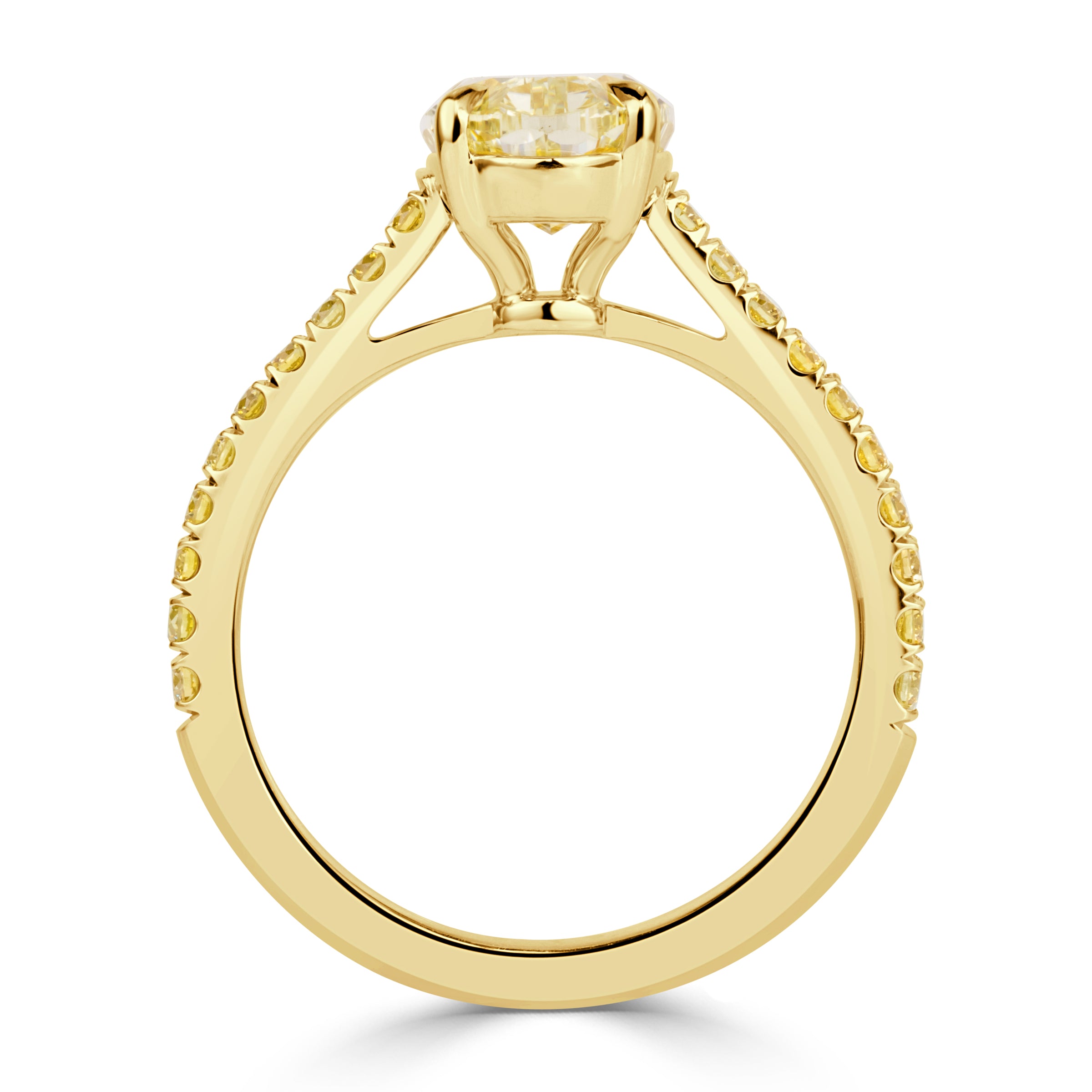 2.82ct Fancy Yellow Oval Cut Diamond Engagement Ring