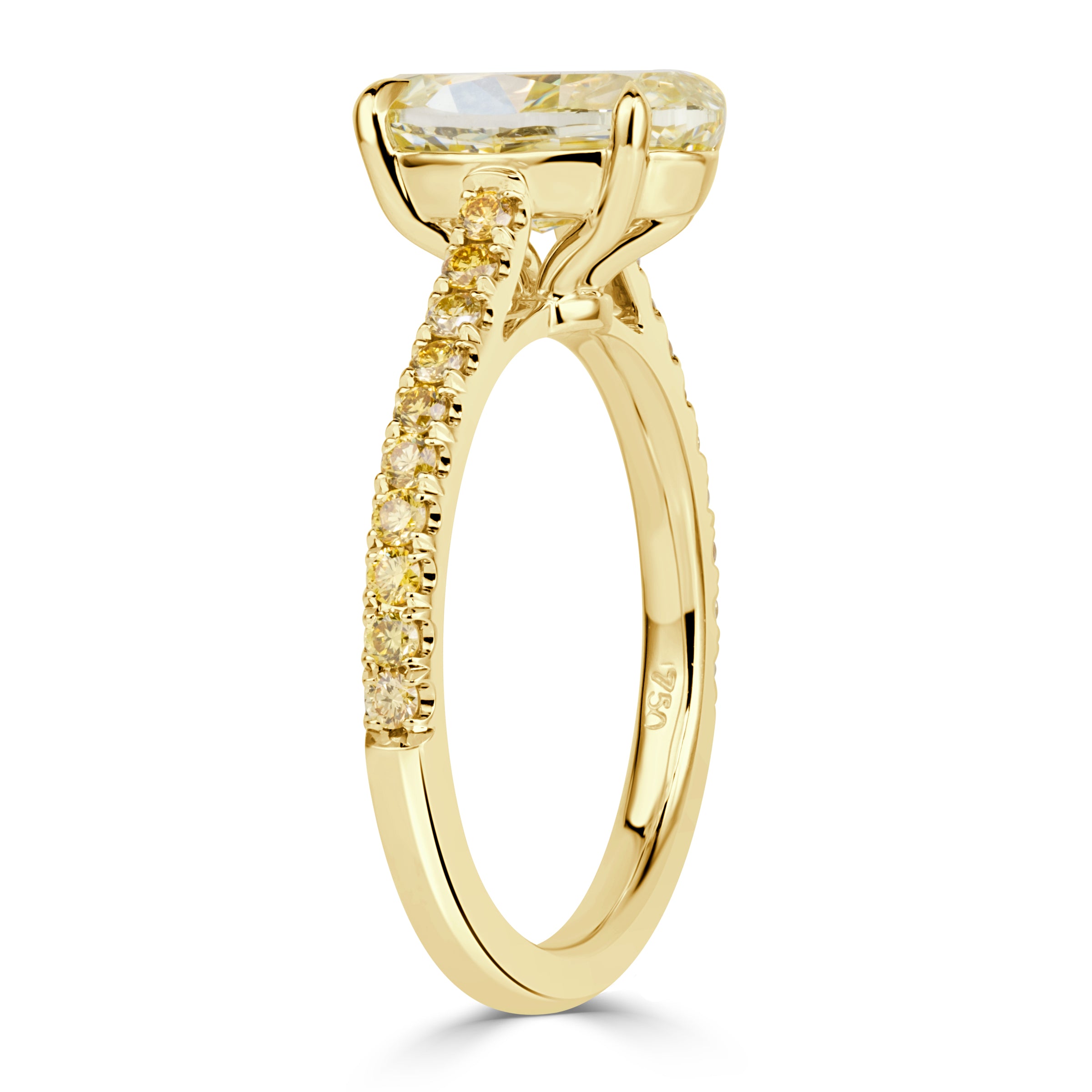 2.82ct Canary Yellow Oval Cut Diamond Engagement Ring