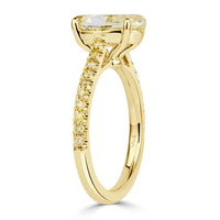 2.82ct Fancy Yellow Oval Cut Diamond Engagement Ring