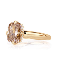 3.16ct Elongated Cushion Cut Champagne Diamond Engagement Ring
