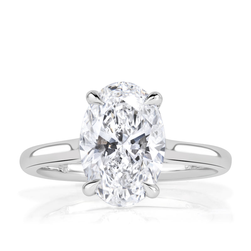3.22ct Oval Cut Lab Grown Diamond Engagement Ring