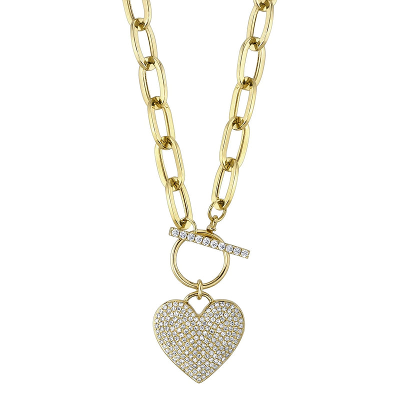 0.50ct Round Brilliant Cut Diamond Heart Shaped Charm Necklace