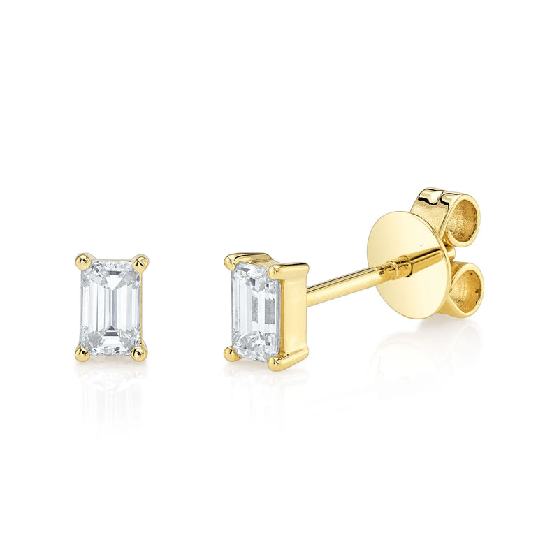 0.40ct Emerald Cut Diamond Stud Earrings