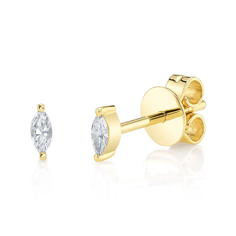 0.09ct Marquise Cut Diamond Stud Earrings