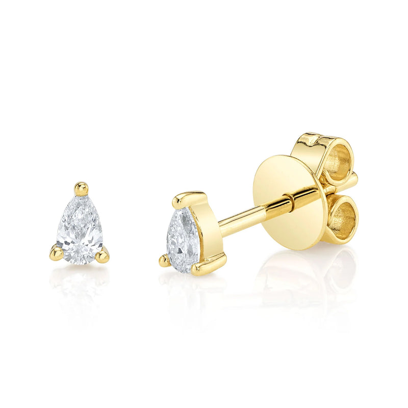 0.15ct Pear Shaped Diamond Stud Earrings