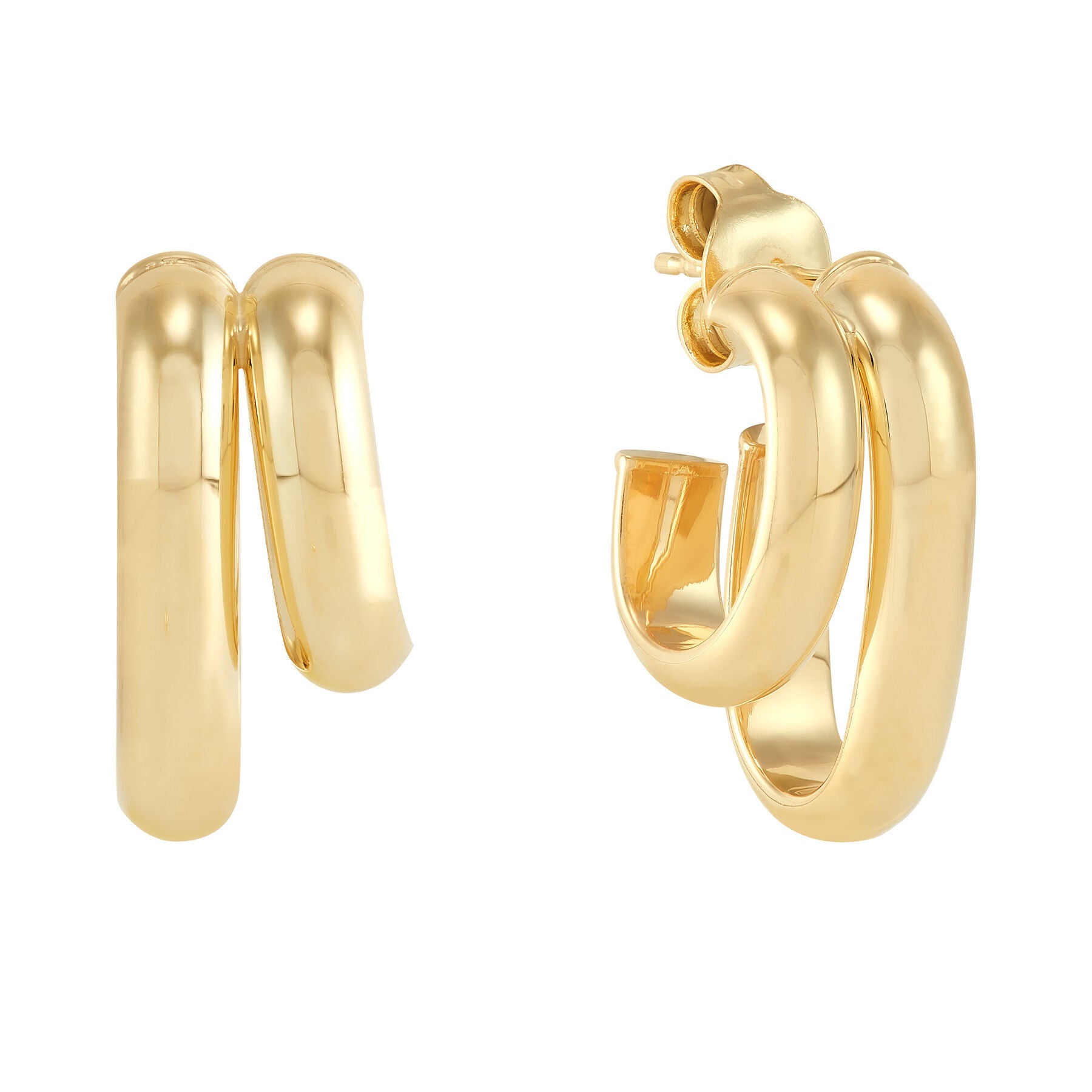 Double Graduated Oval Hoop Earrings