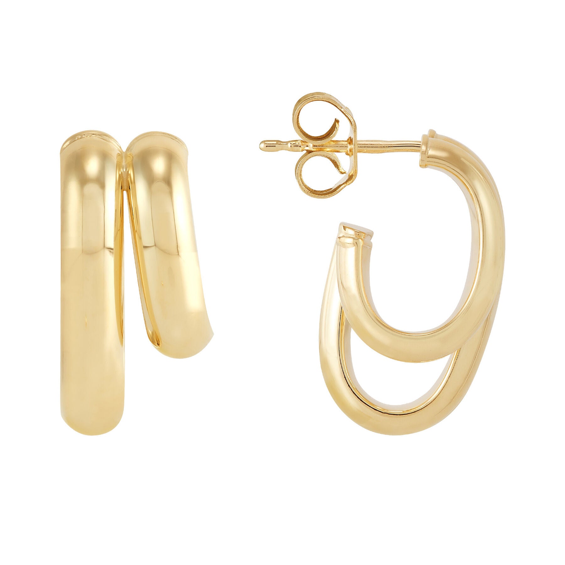 Double Graduated Oval Hoop Earrings