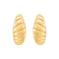 Sculptural Twisted Shrimp Huggie Earrings