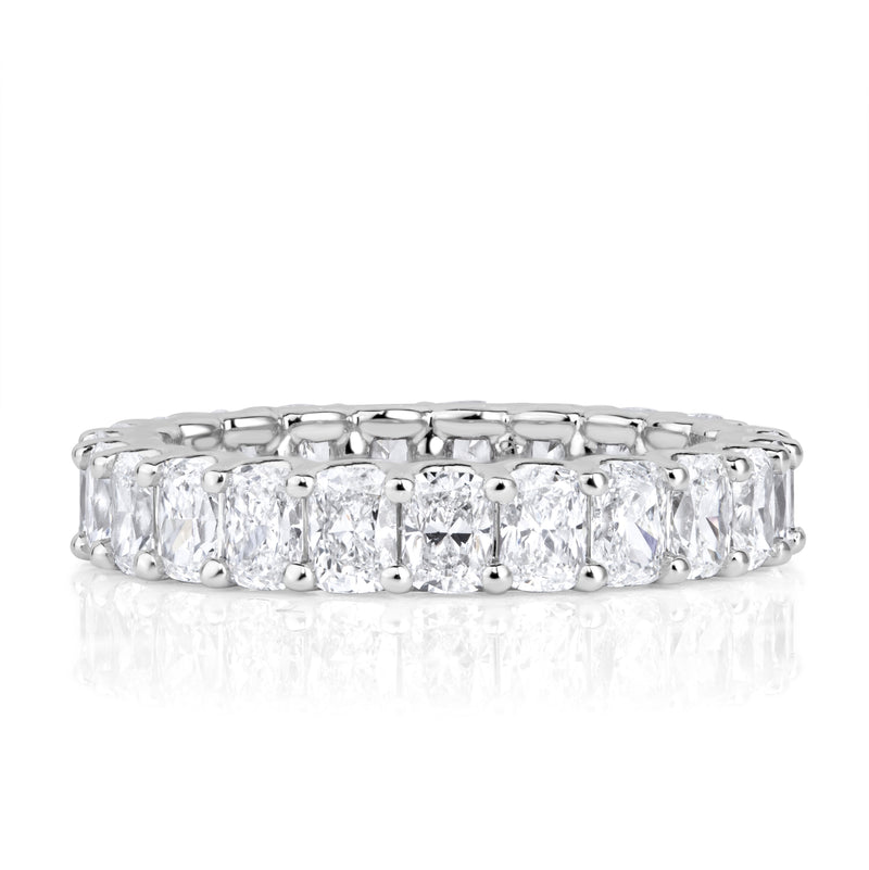 Elongated Cushion Cut Diamond Eternity Band U Prong Design