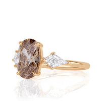 2.69ct Oval Cut Champagne Brown Diamond Engagement Ring