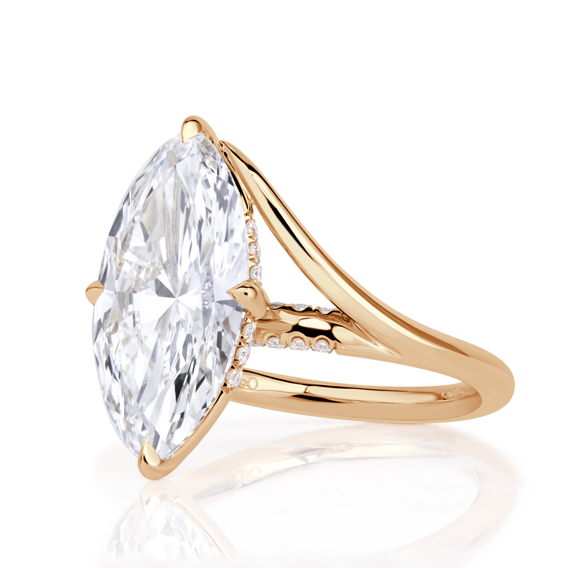 4.43ct Marquise Cut Lab Grown Diamond Engagement Ring