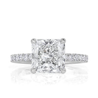 3.85ct Square Radiant Cut Diamond Engagement Ring