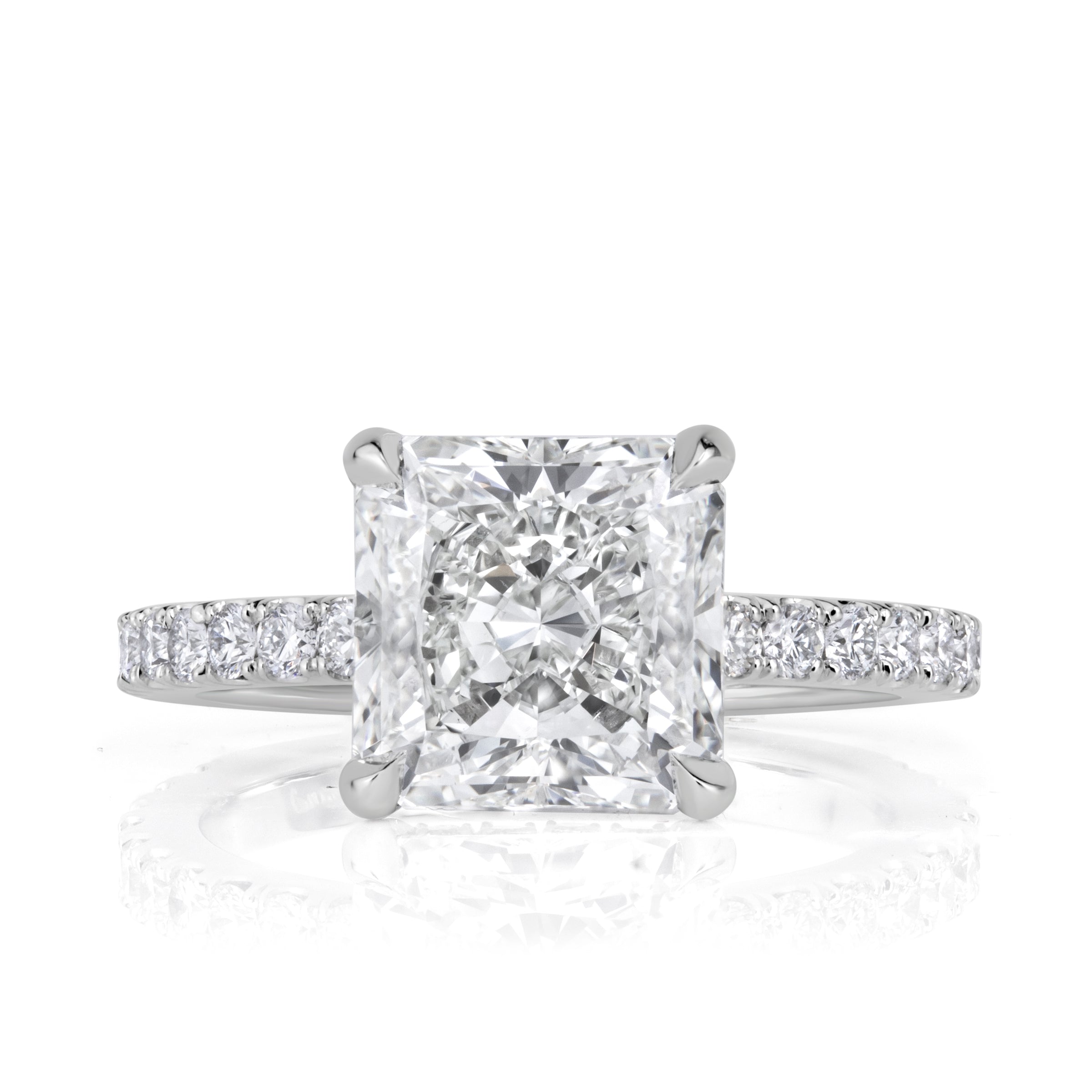 3.85ct Square Radiant Cut Diamond Engagement Ring