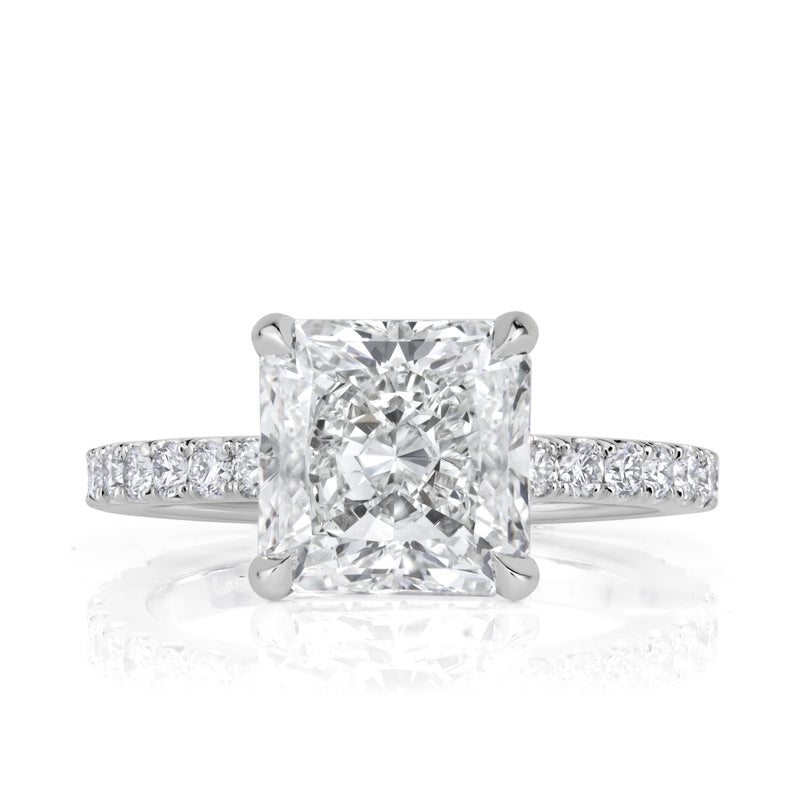 3.85ct Square Radiant Cut Diamond Engagement Ring