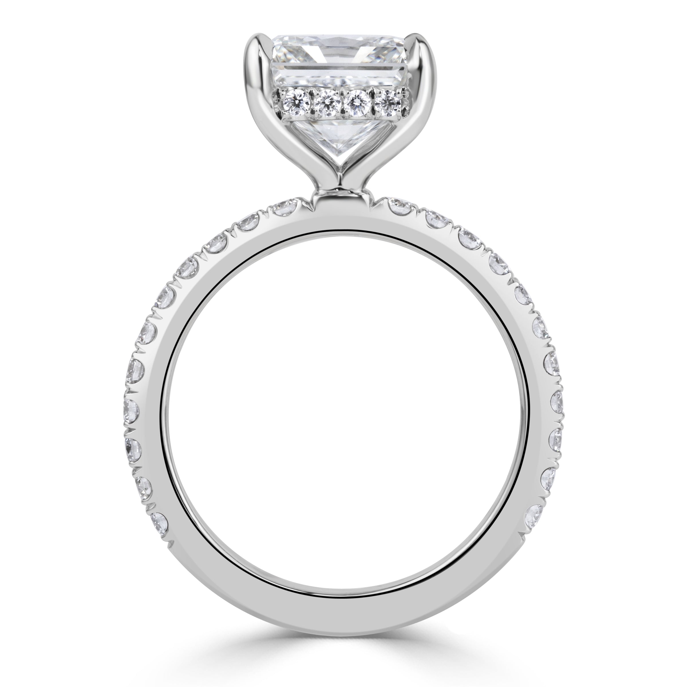 3.85ct Square Radiant Cut Diamond Engagement Ring