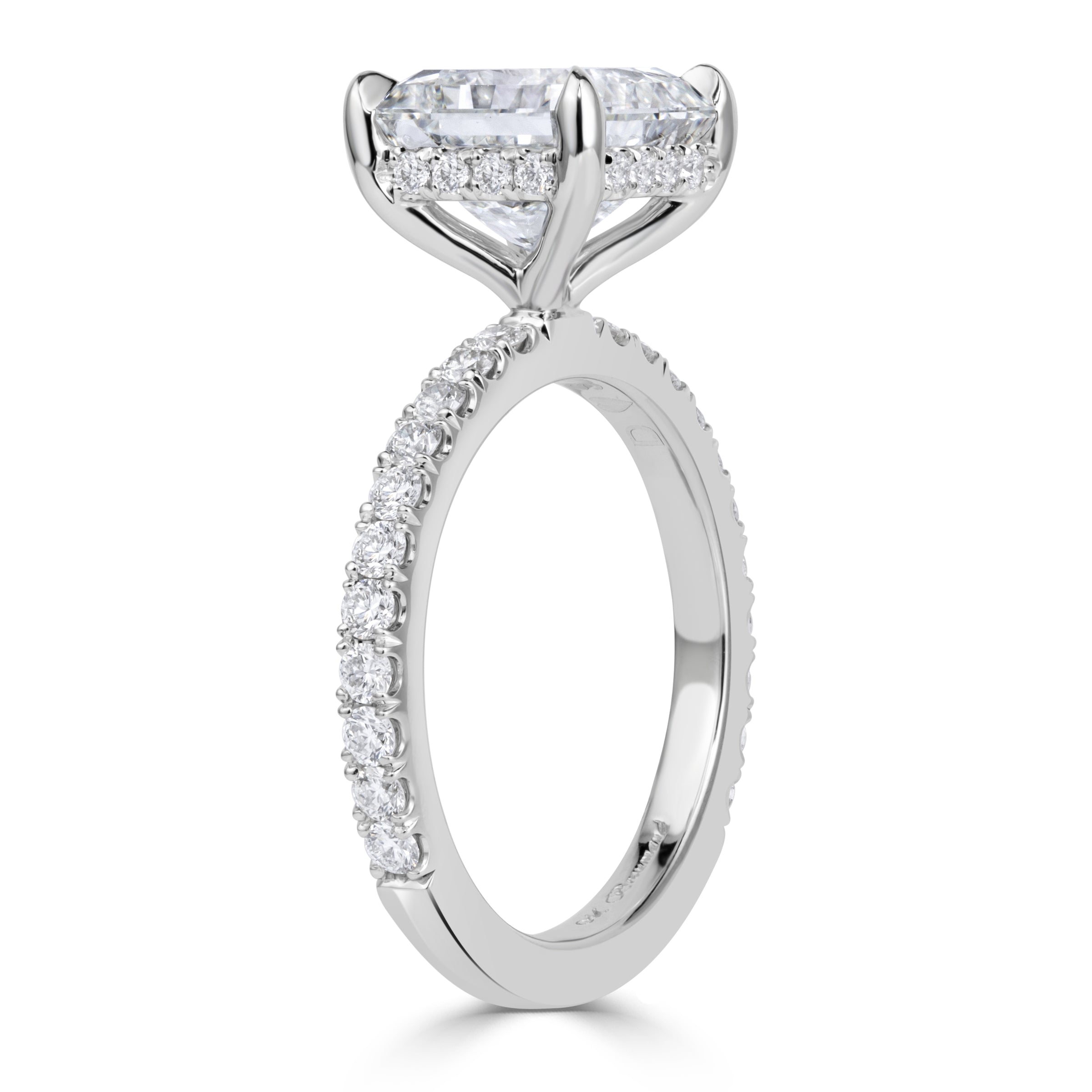 3.85ct Square Radiant Cut Diamond Engagement Ring